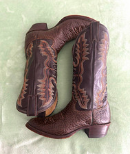 Men’s Justin’s Style 2222 Chocolate Bullhide Cowboy Boots picture