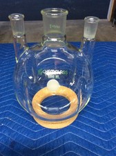 ChemGlass - 3 Straight Neck Round Bottom Glass Flask - 5000mL (5L) picture