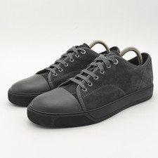 Lanvin DBB1 Leather and Suede Cap Toe Lace Up Comfort Fashion Sneakers in Blue B picture
