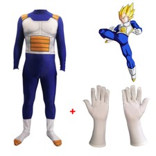 Dragon Ball Z Vegeta Jumpsuit + Gloves 2 Pcs Set Costume For Halloween Cosplay picture