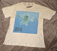 Grail Vtg 1992 Nirvana Nevermind Tracklist Shirt Top Heavy L Melbourne Gig Thras picture
