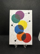 Abstract Modern Geometric Circles Painting Multicolor Splatter Small Unframed picture