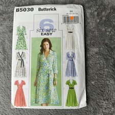 Butterick B5030 Misses Wrap Dress Sewing Pattern Size 8-14 Six Variations Uncut picture