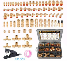 76PCS Brass DOT Air Line Fittings Kit, Push Lock, NPT & Quick Connect picture