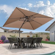 9'x12' Cantilever Patio Umbrella Outdoor Double Top Large Umbrella with Base picture