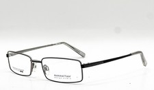 NEW MANHATTAN S3163 90 STN BLACK DRK GREY AUTHENTIC EYEGLASSES 53-18 picture