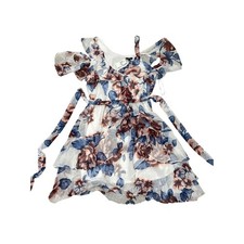 Lane Bryant Size 18 floral formal midi dress asymmetrical/cold shoulder top NWT picture