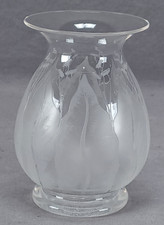 Dorflinger Kalana Lily Acid Etched 4 1/2 Inch Small Glass Vase Circa 1918-1919 picture