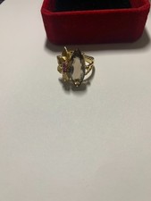 Vintage Marquise Topaz 14k Gold   & Ruby Accent  Ring Size Size 7 picture