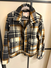 Filson Mackinaw Wool Work Jacket Mens XS Plaid Button Front Short Length picture