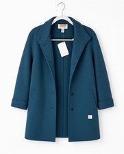 NWT Talbots Petites P Teal 100% Wool Stand Collar Button Coat Jacket picture