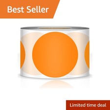 EVQ Fluorescent Orange Dot Sticker Floor Tape Vinyl 2 Inch Label 500 PCS | Se... picture
