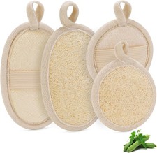 Bath Shower Loofah Sponge for Body and Face, Made of Natural Luffa and Terry picture