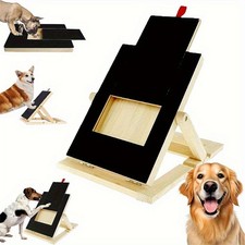 Dog Scratch Pad For Nails Adjustable Wooden Dog Nail File Board With Treat Box picture