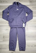 Adidas Set Girls Large Purple Hoodie Pants New picture