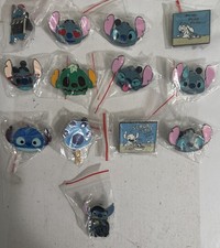 Stitch Disney Pin Lot of 13. W/ STITCH  LANYARD US SELLER picture