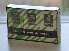 Vtg  CARVEN Ma Griffe-Robe d'un soir-Vert et blanc  3x5 ml MINIATURES SEALED SET picture