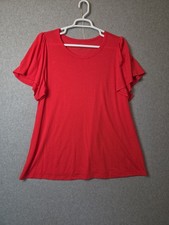 NWT Torrid Hibiscus Signature Jersey Flutter Sleeve Tee Women's Plus 3X Stretch picture
