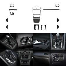 15Pcs Carbon Fiber Interior Full Decorative Trim For VW Golf 6 MK6 GTI 08-12 picture