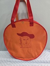 French Artsy Hat Tote Bag Orange Le Canotier Boutique Strasbourg France Vintage  picture
