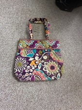 Vera Bradley Plum Crazy Quilted Tote Bag Purse picture