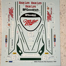 1:24 IMSA Porsche 962 Daytona 1989 #67 Miller High Life BFGoodrich Decal Sheet picture