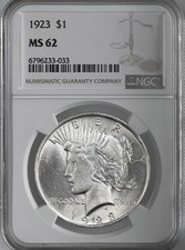 1923-P $1 PEACE SILVER DOLLAR  NGC MS62  #6796232-033  (VAM-11B) picture
