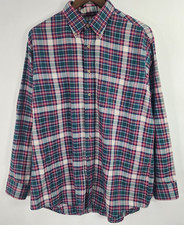 Vintage LL Bean G200 Plaid Shirt Men's L Lightweight Flannel USA Button Down picture