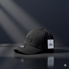 Yoga Adjustable Baseball Cap Alo_Hat Black, NWT picture