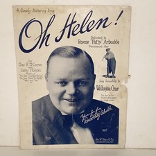 Antique 1918 A Comedy Stuttering Song Oh Helen Sheet Music Fatty Arbuckle Cover picture