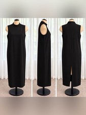 ZARA Woman Collection Black Sleeveless High Neck Midi Maxi Dress Size L picture