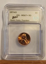 1974-D Lincoln Memorial Cent MS67+ PLUS RD ICG #2 picture
