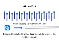 AO Locking 2.4mm Star Head Self-Tapping Screw & Screwdriver Set 100 Pcs Titanium picture