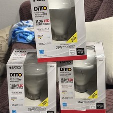 Satco S9635 - 11.5 Watt LED BR40 Reflector Light Bulbs - 3000K - 120V 3 Pack picture