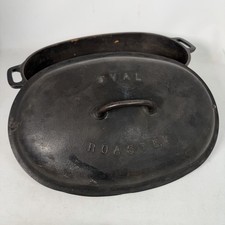 Griswold Cast Iron #5 Fully Marked Oval Roaster picture