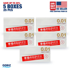 Sagami Condom Original 001 Ultra Thin Condoms 0.01mm, 5Pcs x 5Boxes, US Seller picture