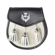 The Guards Sporran Damn Near Kilt Em Semi-Formal Genuine Leather With Chain Belt picture