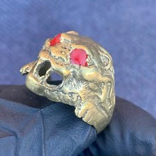 Antique Rare Ancient Lion Viking Ring Bronze Artifact Authentic Stunning picture