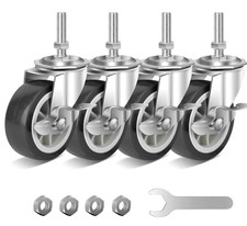 3 Inch Caster Wheels Threaded Stem Casters Set of 4 Heavy Duty Swivel Wheel NEW* picture