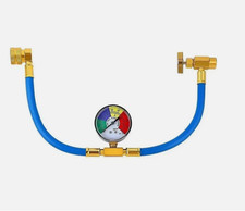 Self-Sealing R134A Refrigeration Recharge Hose Kit AC Charge Hose w/Gauge US picture