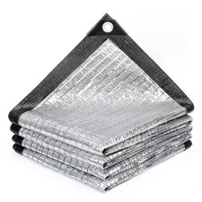 85% Aluminum Heat Reflective Shade Cloth 10x10FT Silver Sun Shade Tarp Fabric picture