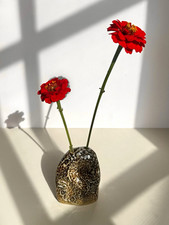 Vivika & Otto Heino Studio Pottery Weed Impressed Bud Vase V&O Signed 1960s MCM  picture