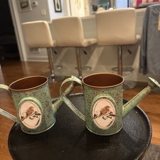 Set Of Two Hallmark Marjolein Bastin Tin Watering Can Container Cottage Core picture