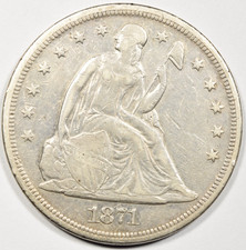 1871 SEATED LIBERTY DOLLAR ~ NICE BOLD VF VERY FINE INV#2 picture