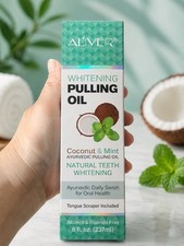 Aliver Whitening Pulling Oil Coconut & Mint  All Natural 8 fl oz Exp 1/27. /c picture