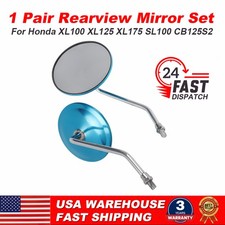 2x Motorcycle Rearview Mirror for Honda XL100 XL125 88110-329-730 88120-329-760 picture