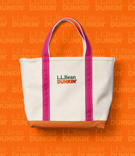 PRE ORDER Dunkin’ x L.L.Bean Fall Collection Canvas Tote Bag Pink Handles picture