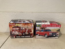 Lot of 2 Revell Snap-Tite Mack Fire Truck Pumper 1/32 Scale Model Kits picture