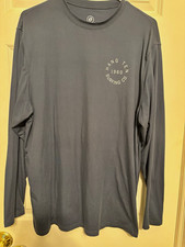 Hang Ten Men's L Gray Solid Logo Surfing Crew Neck Long Sleeve Tee picture