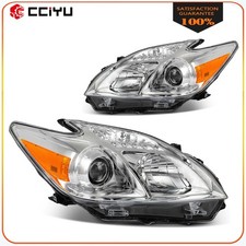2Pcs Pair Projector Headlights For 2010-2011 Toyota Prius Base 1.8L Chrome Amber picture